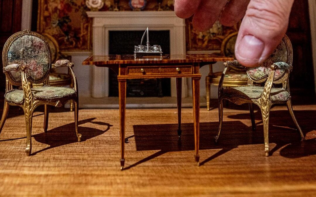 Miniature replica Chippendale table gifted to Newby Hall